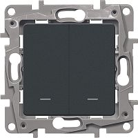 Переключатель с подсветкой без рамки Legrand Etika 2-кл. проходной антрацит картинка